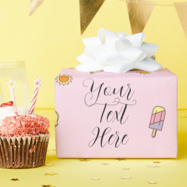 papper för Rosa och Orange Ombre Sommarwrapping Presentpapper (Födelsedagsfest)