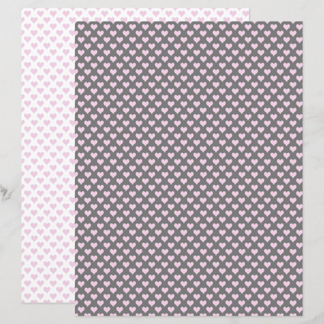 Papper för Rosa-skrapbok för små hörn (Fram/baksida)