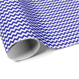 Papper för royal Blue and White Small Chevron Wrap Presentpapper