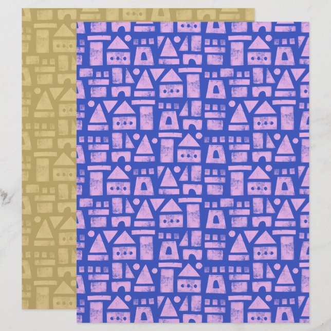Papper för Sandcastle Blue-skrapbok (Fram/baksida)