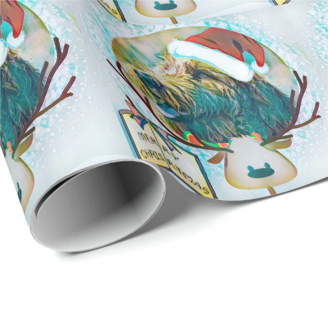 Papper för Santa Labradoodle julgåva Presentpapper (Rullad Hörn)