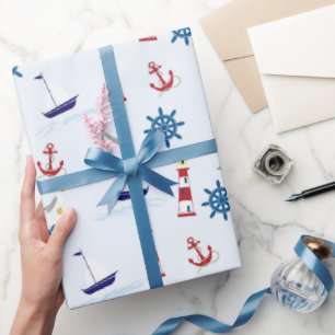Papper för sjöbåtens Anchor Lighthouse Nautical Presentpapper