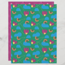 Papper för skrapbok för molnBlommigt