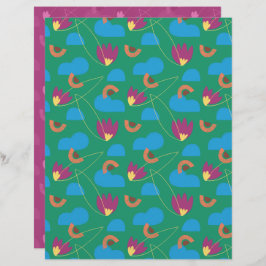 Papper för skrapbok för molnBlommigt