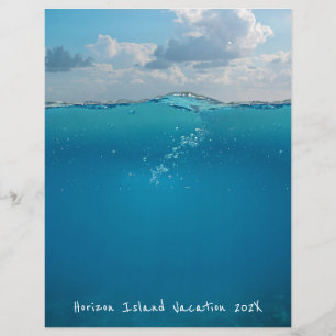 Papper för Skrapbok för undervattensblått hav