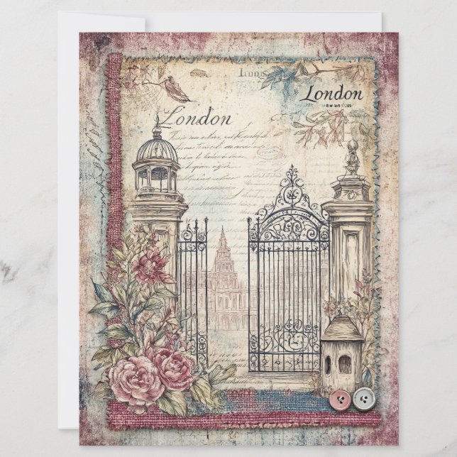 Papper för Snöre och London Decoupage Scrapbook (Framsida)