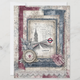 Papper för Snöre och London Decoupage Scrapbook