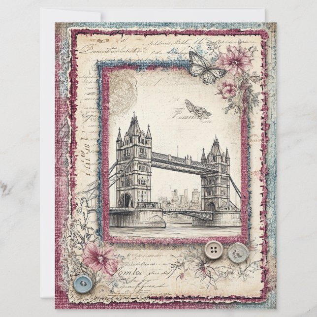 Papper för Snöre och London Decoupage Scrapbook (Framsida)