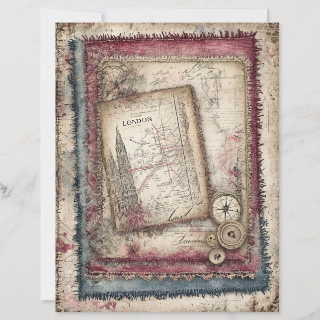 Papper för Snöre och London Decoupage Scrapbook (Framsida)