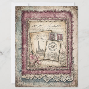 Papper för Snöre och London Decoupage Scrapbook