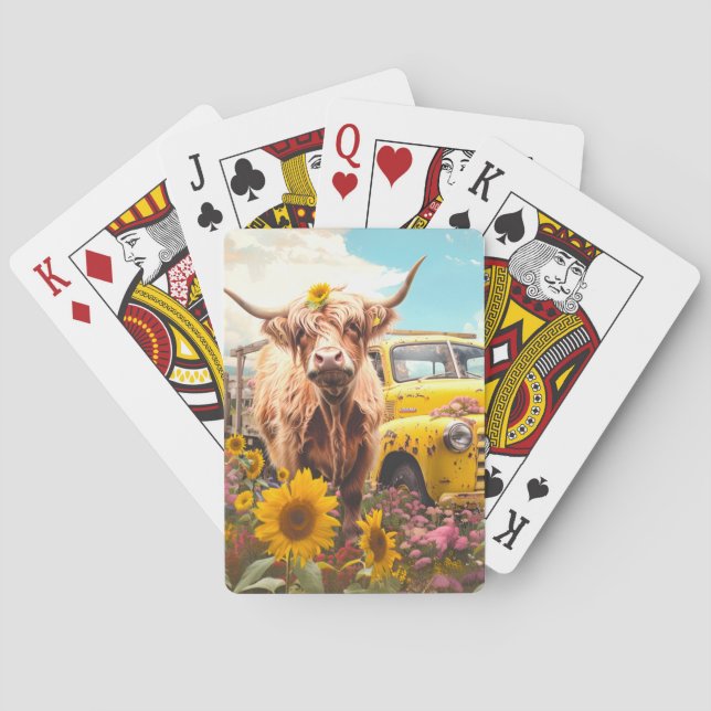 Papper för solblommor i högland casinokort (Baksidan)