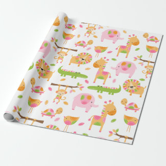 Papper för svällning av jungle djur vid Rosa i Cut Presentpapper