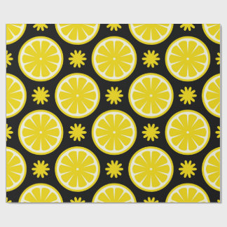 Papper för svart radbrytning av Lemon Mönster Presentpapper