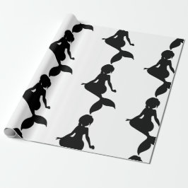 Papper för svart radbrytning av sjöjungfru Party Presentpapper