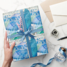 Papper för texturerad vattenfärgsmålad figursättni presentpapper