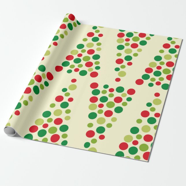 Papper för Träd-Wrapping i Polka dots Presentpapper (Utrullad)