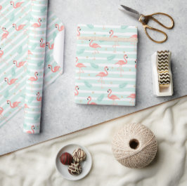 Papper för Tropical Flamingo Wrapping Presentpapper