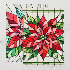 Papper för tryckbar poinsettia-fastgjord glasskrap inbjudningar