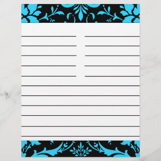 Papper för Turquise och Black Damask Matching Reci