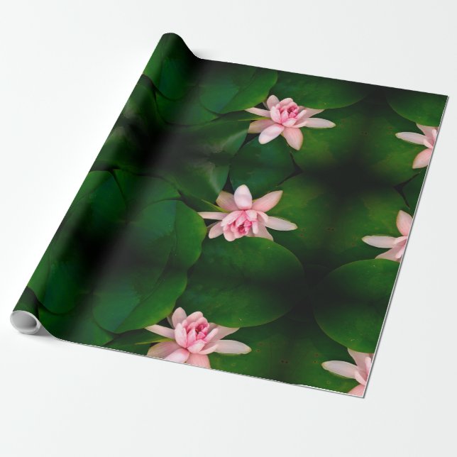 Papper för vacker Lotus Flower Photo Wrapping Presentpapper (Utrullad)