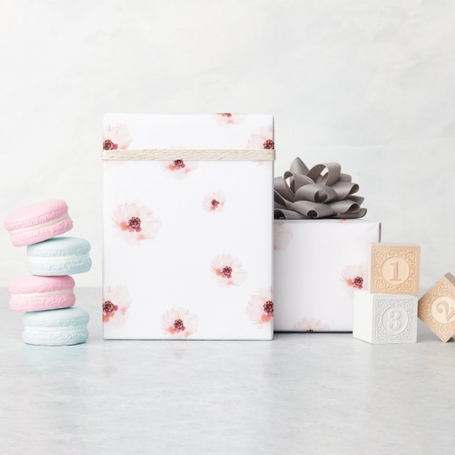 Papper för  vattenfärgsfärgning Blommigt Bröllop Presentpapper (Baby Shower)
