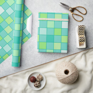 Papper för Vibrant Grönt Mosaic Wrapping Presentpapper
