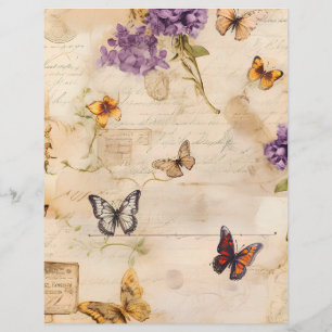 Papper för Victorian Butterfly & Blommigt Scrapboo