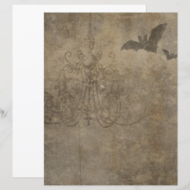 Papper för Victorian Halloween Gothic Fladdermus-s (Fram/baksida)