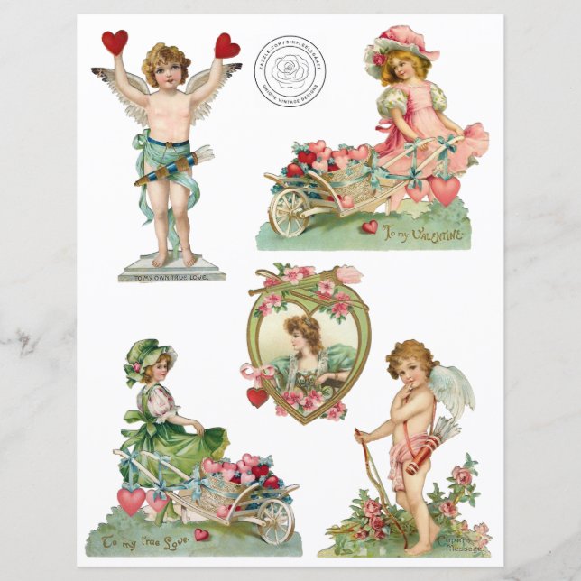 Papper för Victorias Valentiness Cutouts Scrapbook (Framsida)