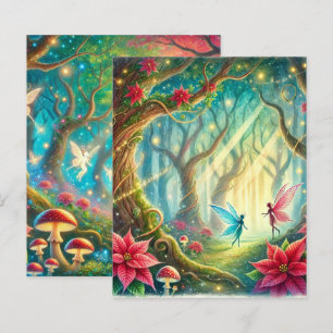 Papper för vimmelskog och Poinsettia-skrapbok