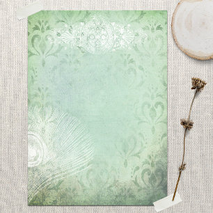 Papper för Vintagen Peacock Feather Scrapbook med 
