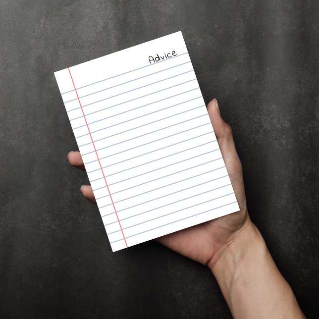 Papper för vit bärbar dator tilläggskort (Advice White Lined Notebook Paper Enclosure Card
)