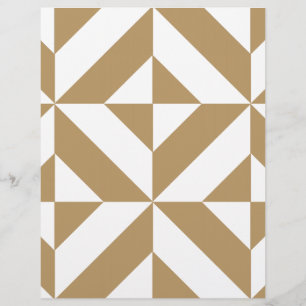 Papper för Warm Brown Geometric Deco Cube-skrapbok
