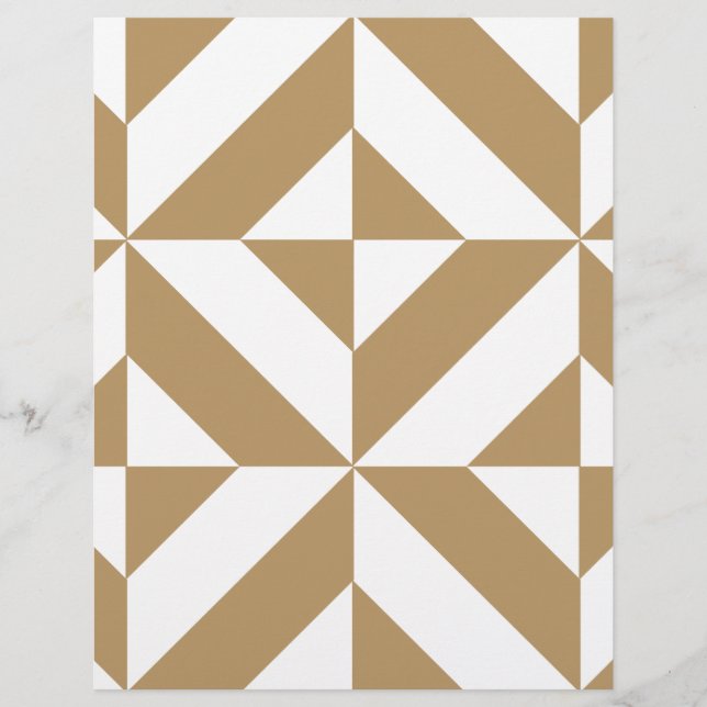 Papper för Warm Brown Geometric Deco Cube-skrapbok (Framsida)