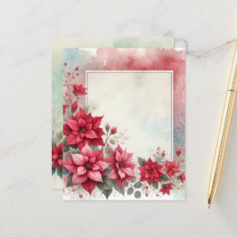 Papper för Watercolor Tvättat Poinsettia Ram-skrap