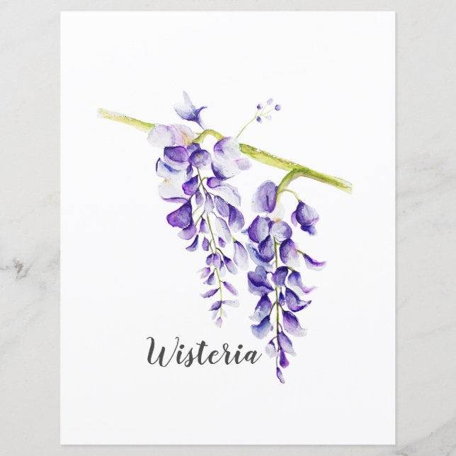 Papper för Watercolor Wisteria Botania Scrapbook (Framsida)