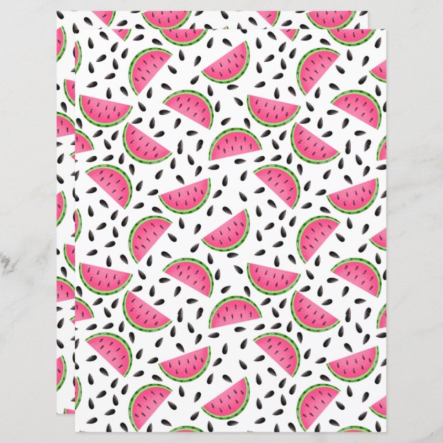 Papper för Watermelon-skrapbok (Fram/baksida)