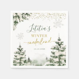 Papper för Winter Onederland Forest First Birthday Pappersservett