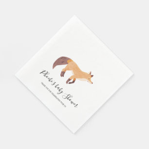 Papper för Woodland Animal Fox Baby Shower Pappersservett