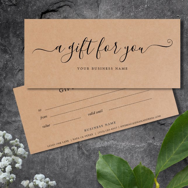 Papper företagscertifikat Kraft (Kraft Paper Gift Certificate)