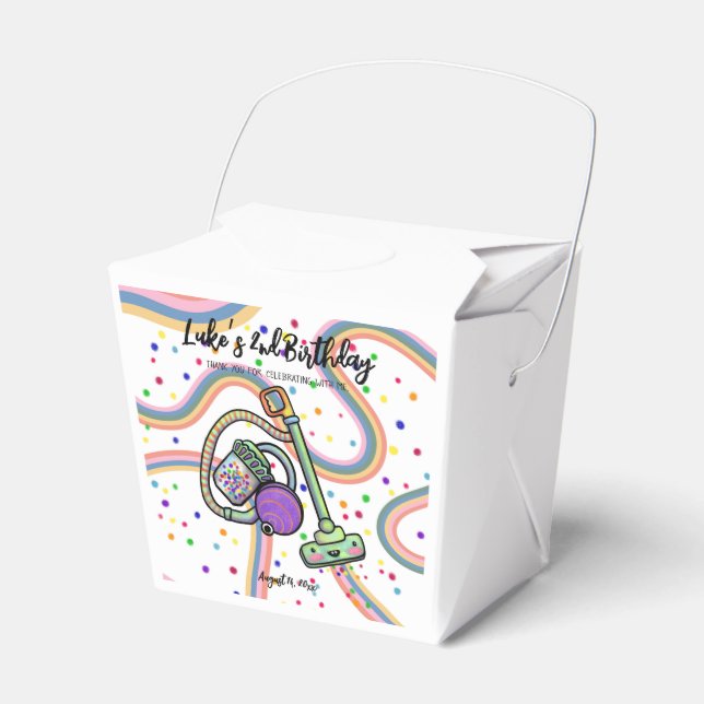 Papper förmånslåda för vakuum Party, ta ut 2x2x2,7 Presentaskar (Framsidan Sidan)