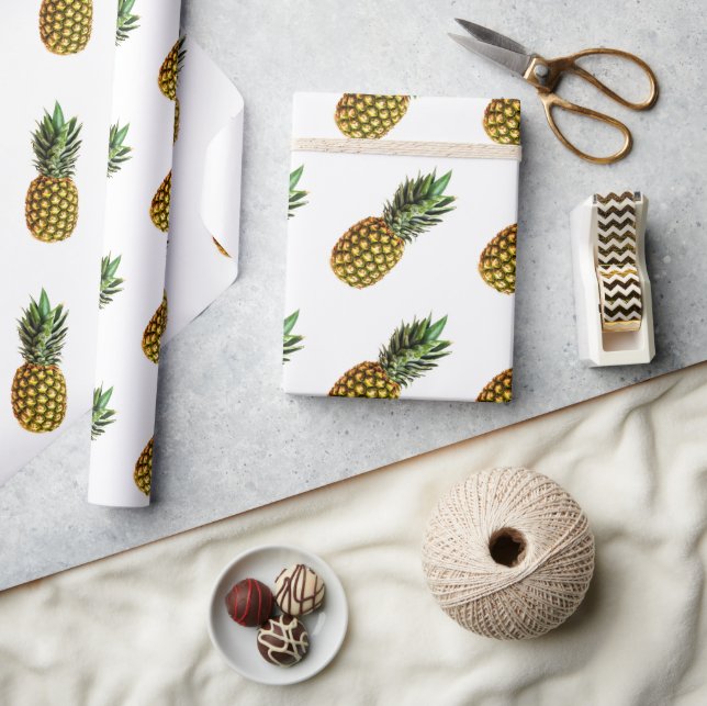 Papper förpackning av ananas mönster presentpapper (Hantverk)