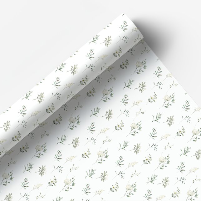 Papper förpackning av eukalyptus grenery white blo presentpapper (Skapare uppladdad)