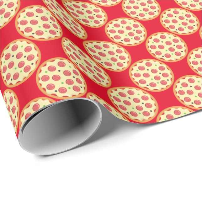 Papper förpackning av hel pepperoni pizza med tipp presentpapper (Rullad Hörn)