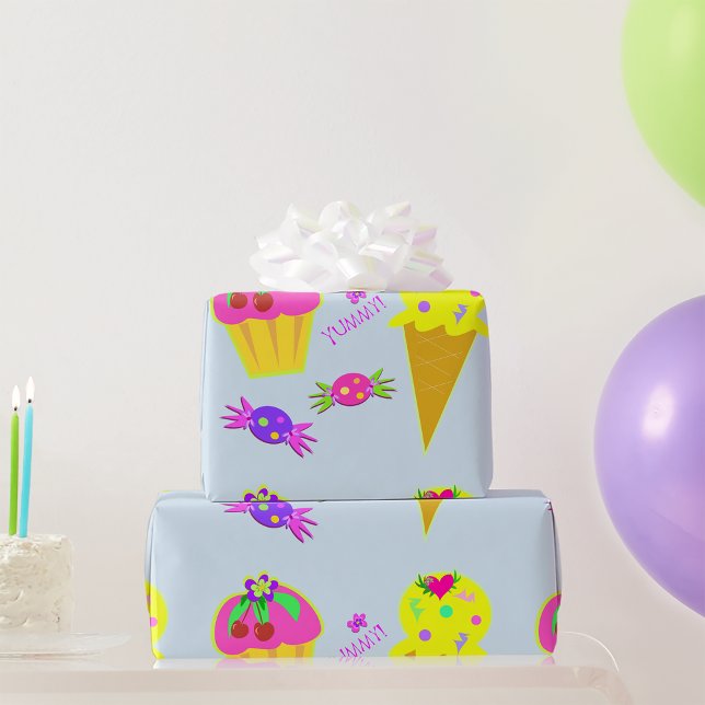 Papper förpackning av isgrädde och kakor presentpapper (Skapare uppladdad)