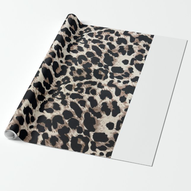 Papper förpackning av leopard presentpapper (Utrullad)