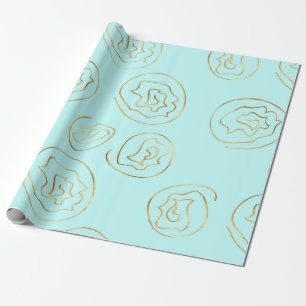 papper förpackning av mynta och faux guld foil ro presentpapper