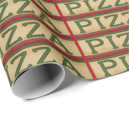 Papper förpackning av pizzakonst i ord presentpapper