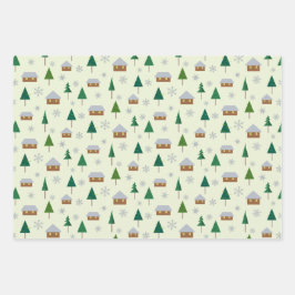 papper förpackning av snöflingor och träd