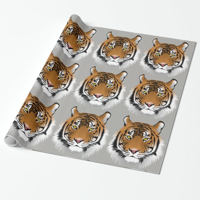 Papper förpackning av Tiger ansikte Presentpapper (Utrullad)